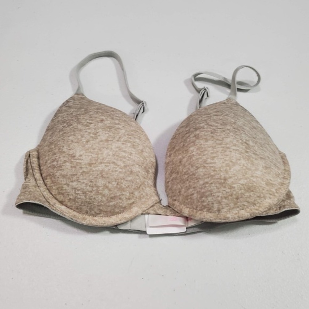 Victoria Secret PINK Women Bra 32C Gray Heather Push Up Convertible
